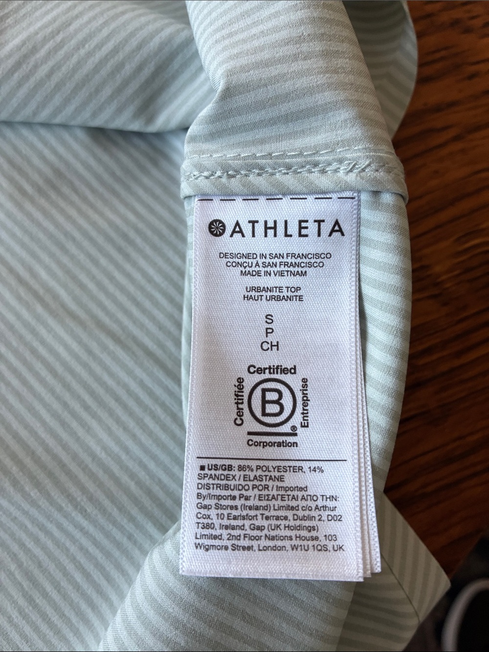 Athleta Mint Green Striped Button-Up Blouse - Picture 4 of 4
